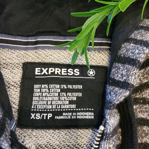 Express Black/Grey Stripped Jacket | sz XS - Picture 7 of 7
